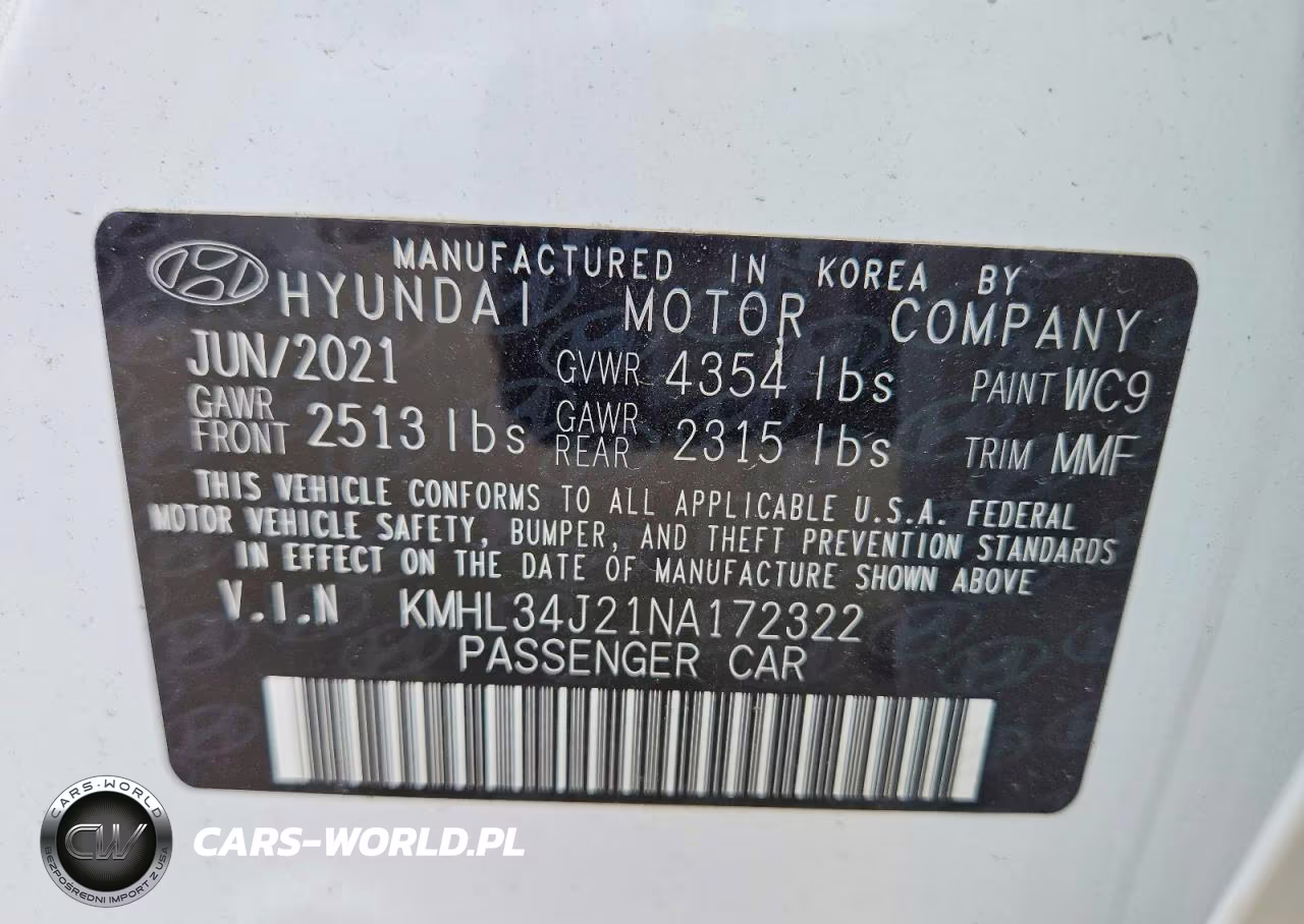 2022 Hyundai Sonata Limited VIN:KMHL34J21NA172322 - 12