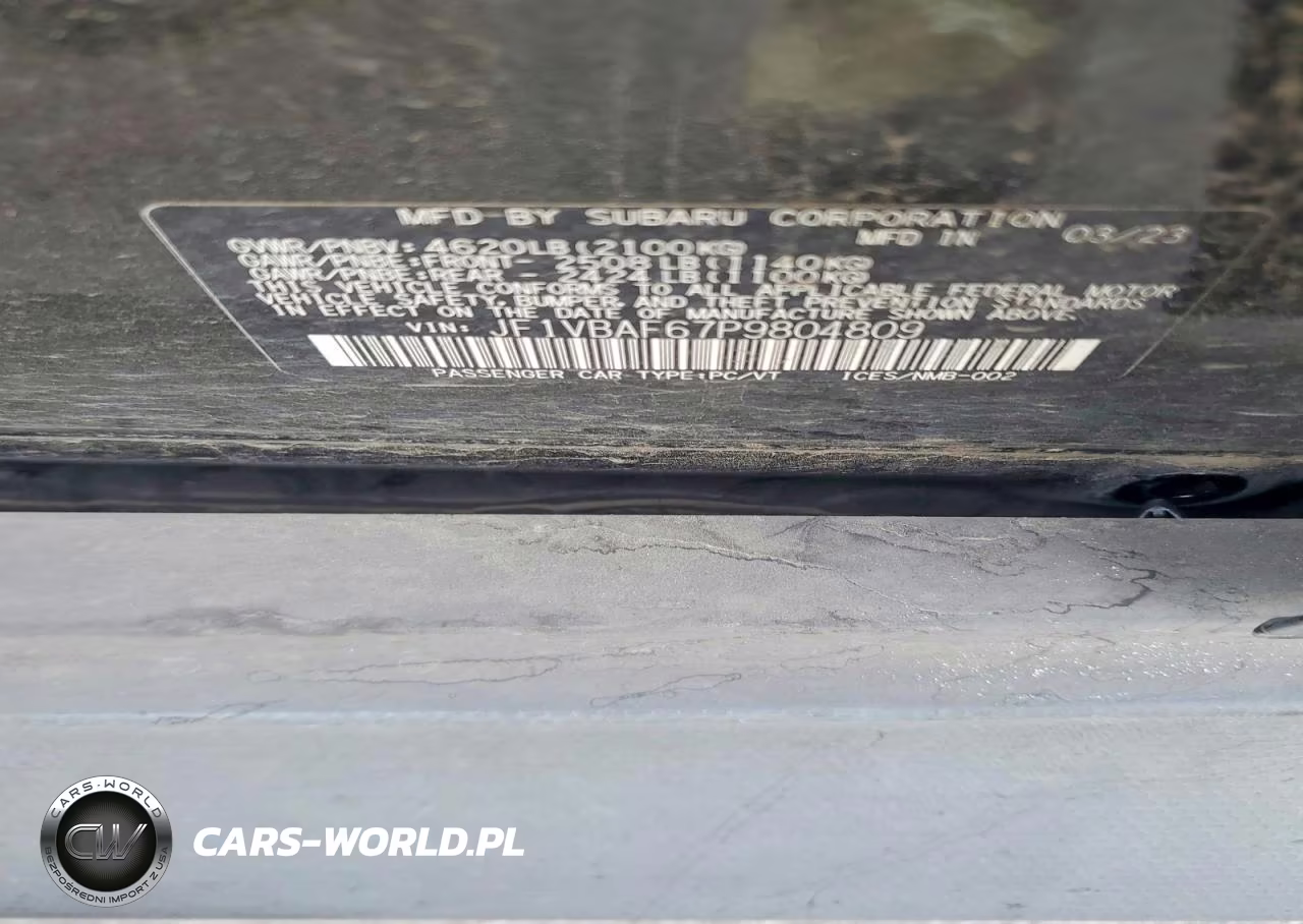 2023 Subaru Wrx Premium VIN:JF1VBAF67P9804809 - 12