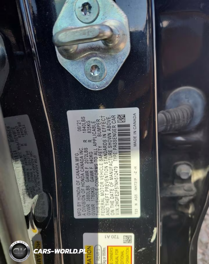 2022 Honda Civic Sport VIN:2HGFE2F57NH512479 - 12