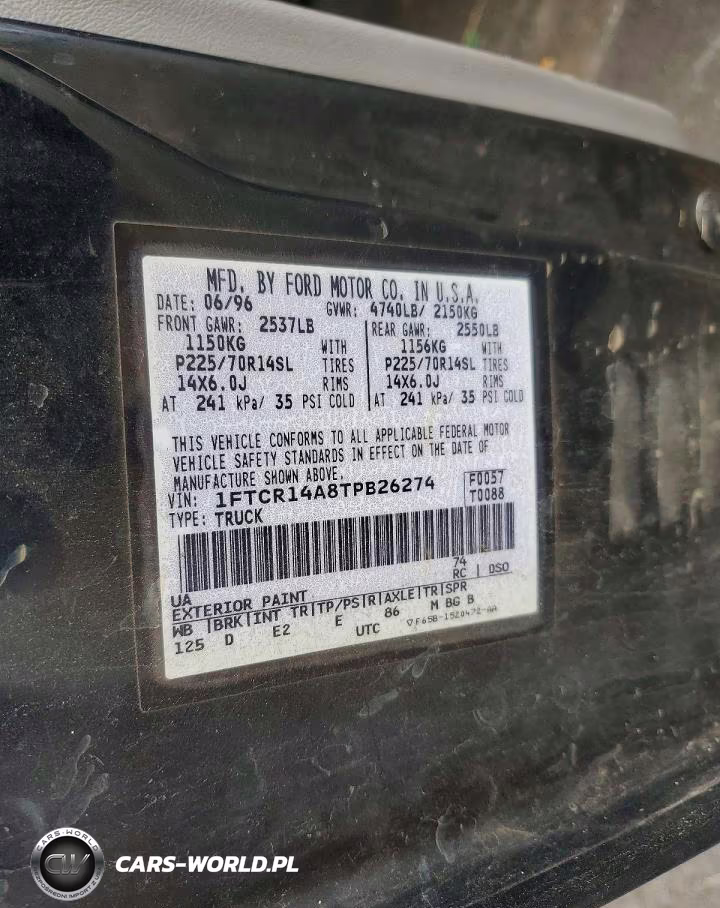 1996 Ford Ranger Super Cab VIN:1FTCR14A8TPB26274 - 12