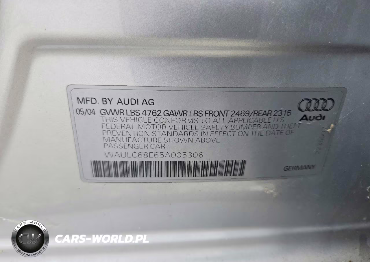 2005 Audi A4 1.8T Quattro VIN:WAULC68E65A005306 - 12