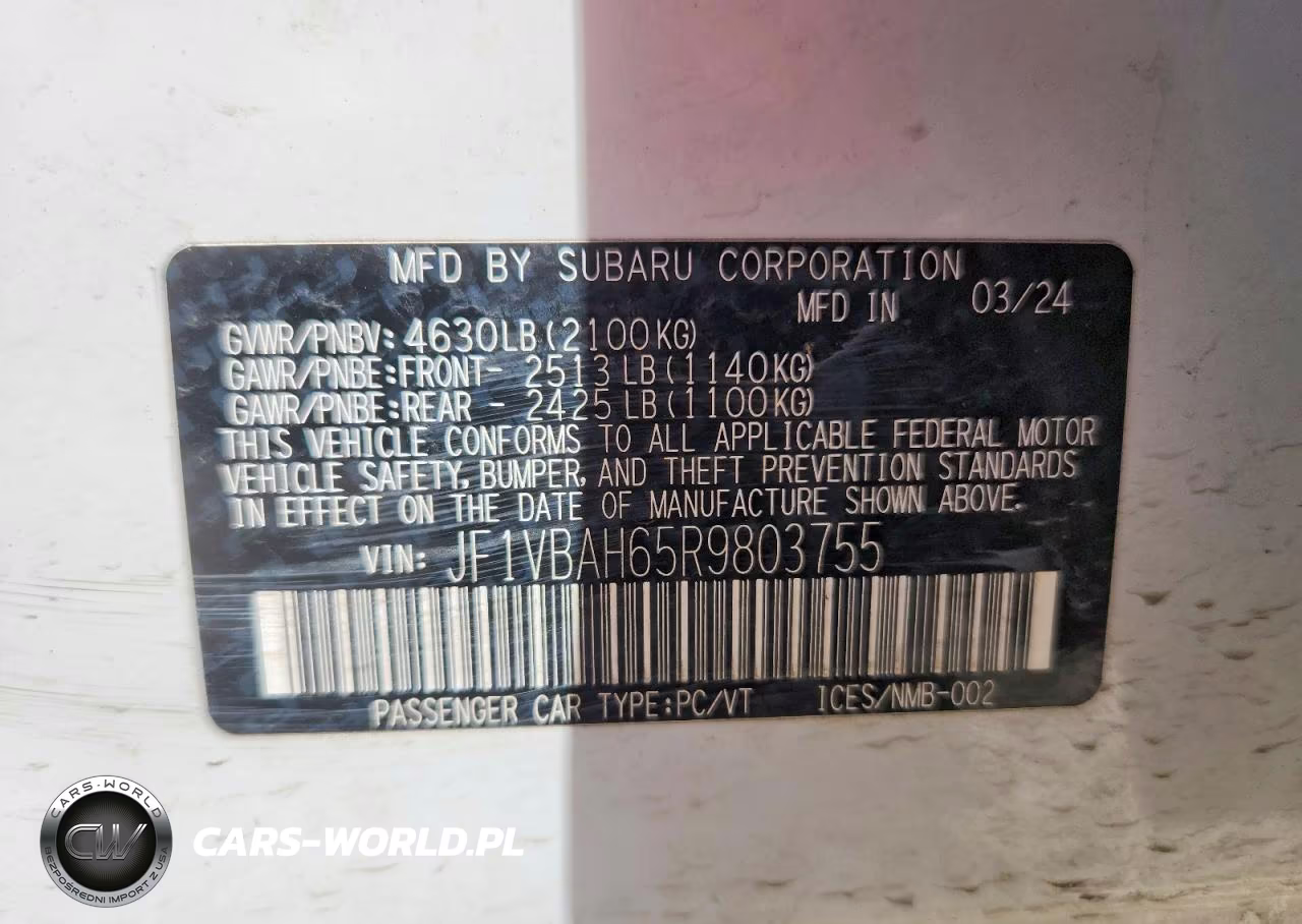 2024 Subaru Wrx Premium VIN:JF1VBAH65R9803755 - 12