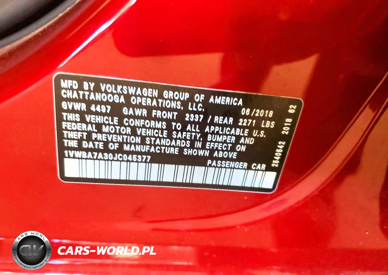 2018 Volkswagen Passat Se VIN:1VWBA7A30JC045377 - 12