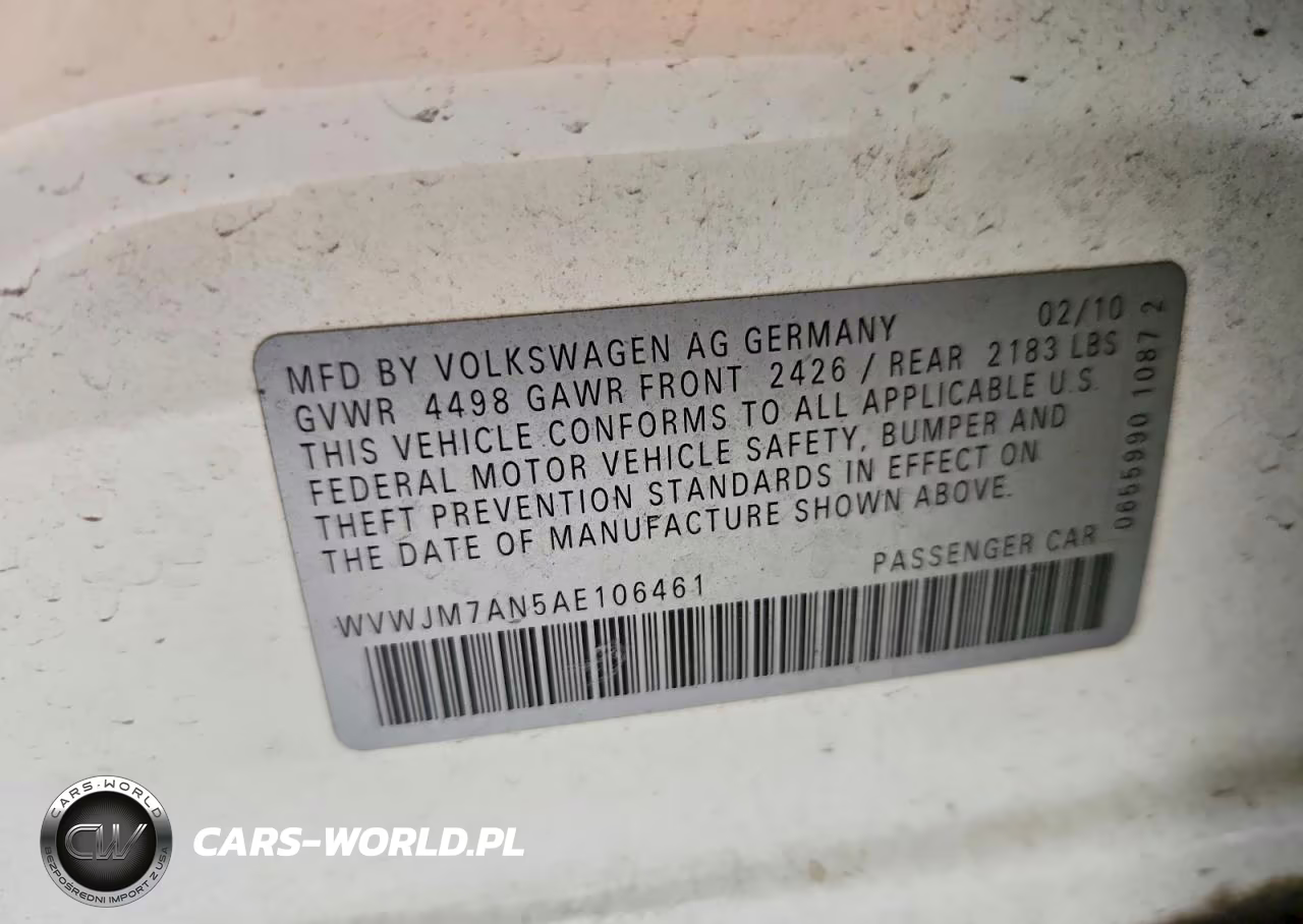 2010 Volkswagen Passat Komfort VIN:WVWJM7AN5AE106461 - 12