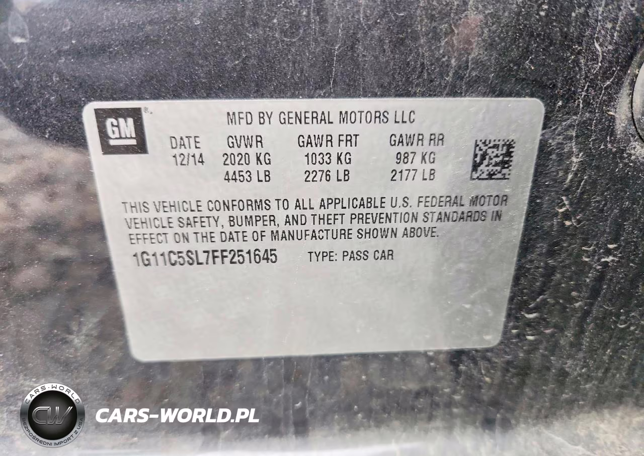 2015 Chevrolet Malibu 1Lt VIN:1G11C5SL7FF251645 - 13