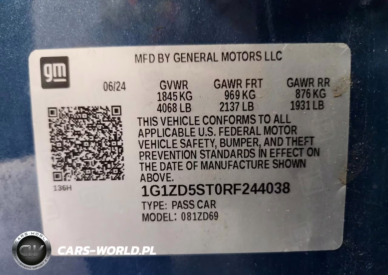 2024 Chevrolet Malibu Lt VIN:1G1ZD5ST0RF244038 - 12