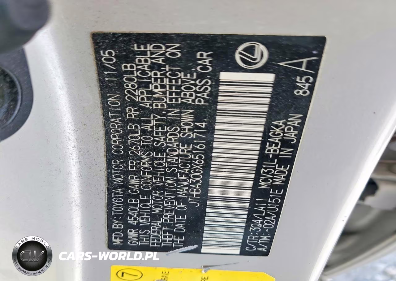 2006 Lexus Es 330 VIN:JTHBA30GX65161714 - 12