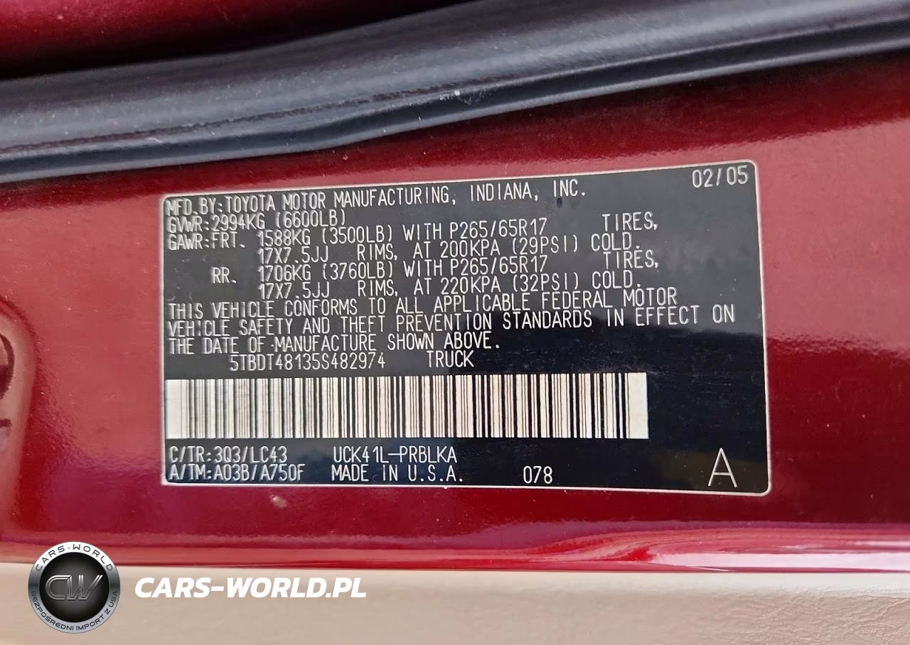 2005 Toyota Tundra Double Cab Limited VIN:5TBDT48135S482974 - 12