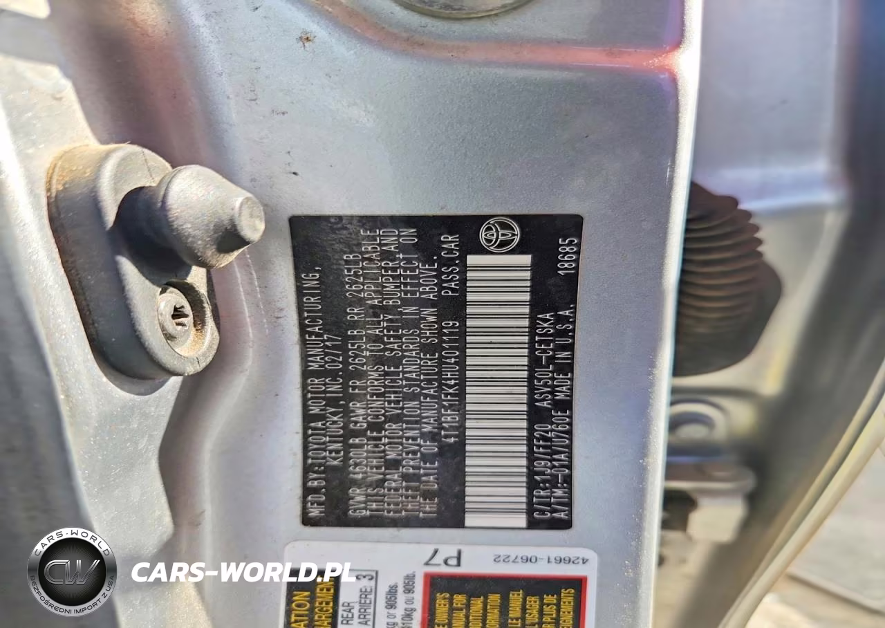2017 Toyota Camry Se VIN:4T1BF1FK4HU401119 - 12