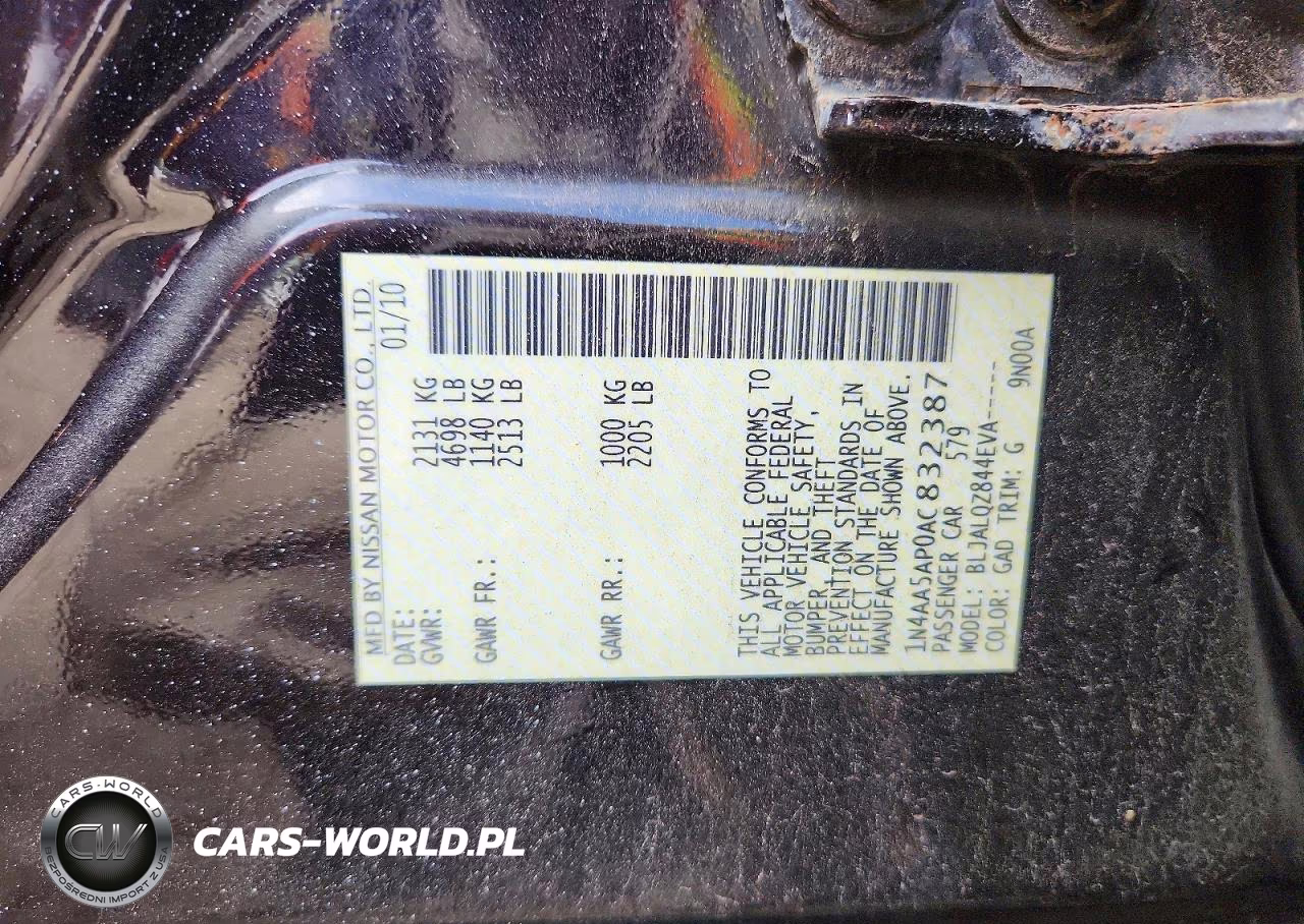 2010 Nissan Maxima VIN:1N4AA5AP0AC832387 - 12