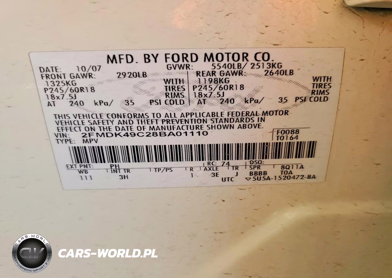 2008 Ford Edge Limited VIN:2FMDK49C28BA01110 - 14