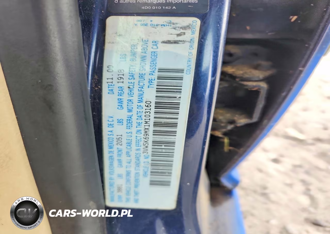 2001 Volkswagen Jetta Gls VIN:3VWSK69MX1M103160 - 12