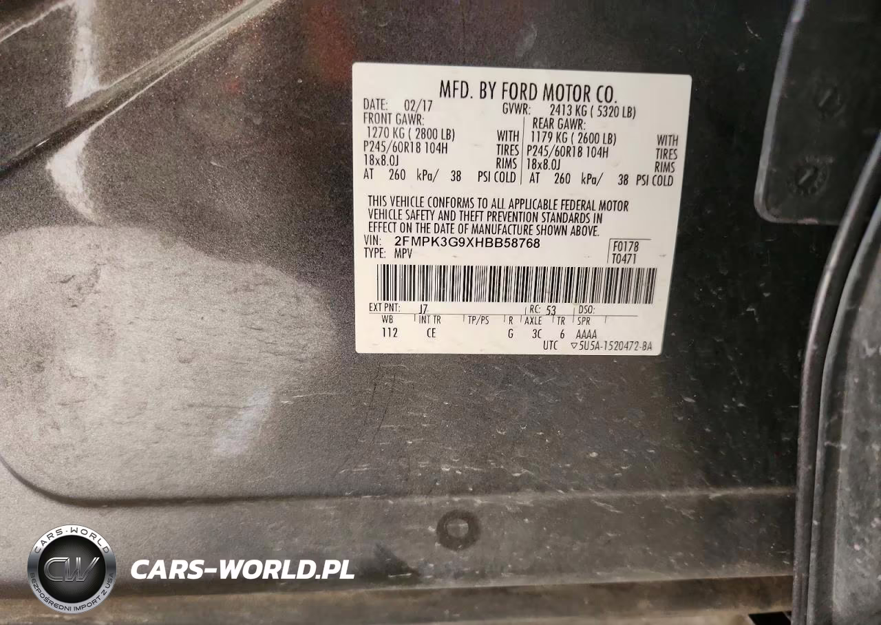2017 Ford Edge Se VIN:2FMPK3G9XHBB58768 - 12