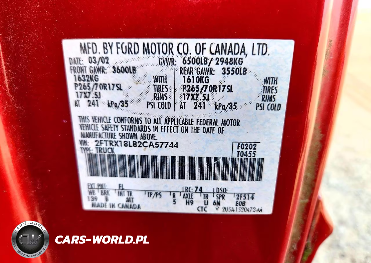2002 Ford 150 VIN:2FTRX18L82CA57744 - 13