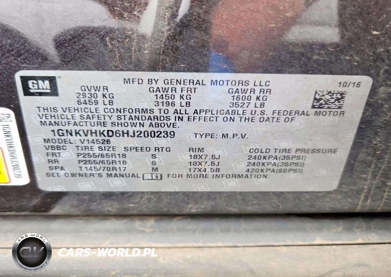2017 Chevrolet Traverse Lt VIN:1GNKVHKD6HJ200239 - 13