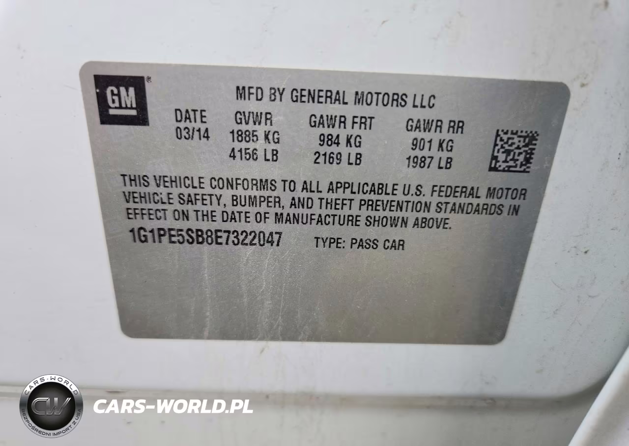 2014 Chevrolet Cruze Lt VIN:1G1PE5SB8E7322047 - 12