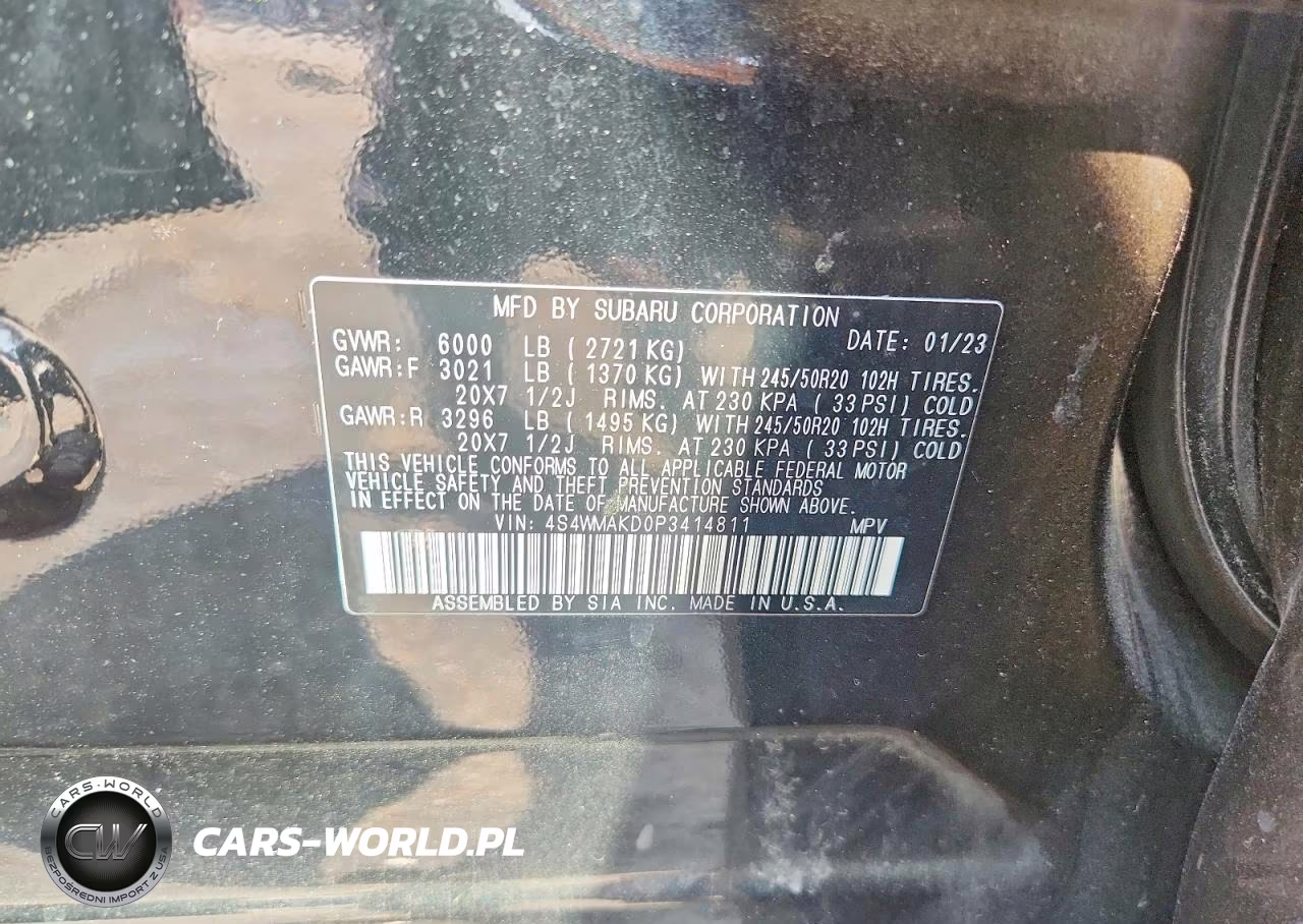 2023 Subaru Ascent Limited VIN:4S4WMAKD0P3414811 - 12