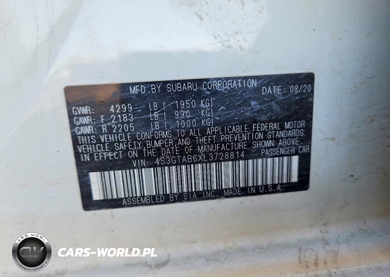 2020 Subaru Impreza VIN:4S3GTAB6XL3728814 - 12