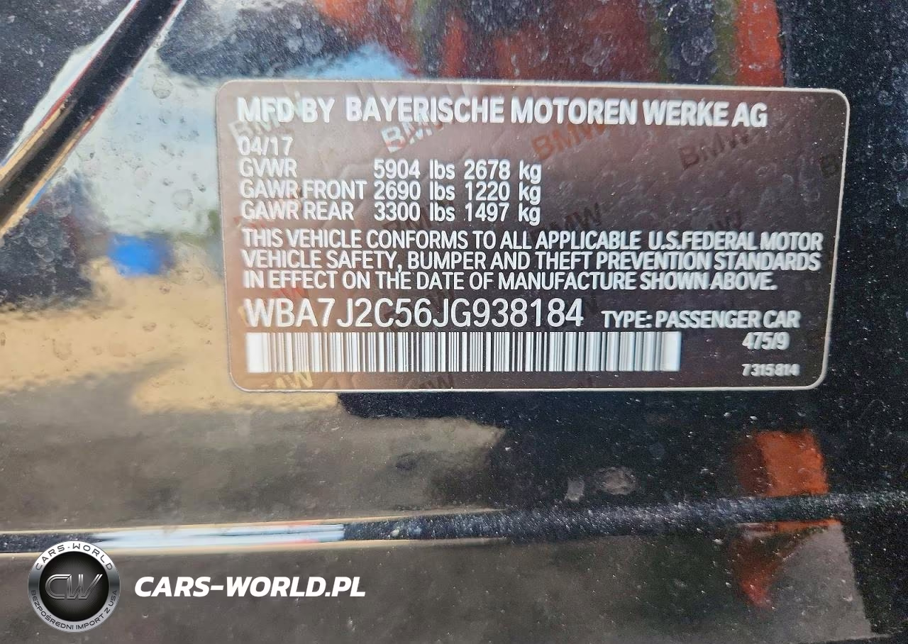 2018 BMW 740 Xe VIN:WBA7J2C56JG938184 - 12