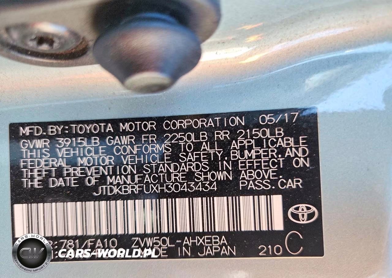 2017 Toyota Prius Two VIN:JTDKBRFUXH3043434 - 12