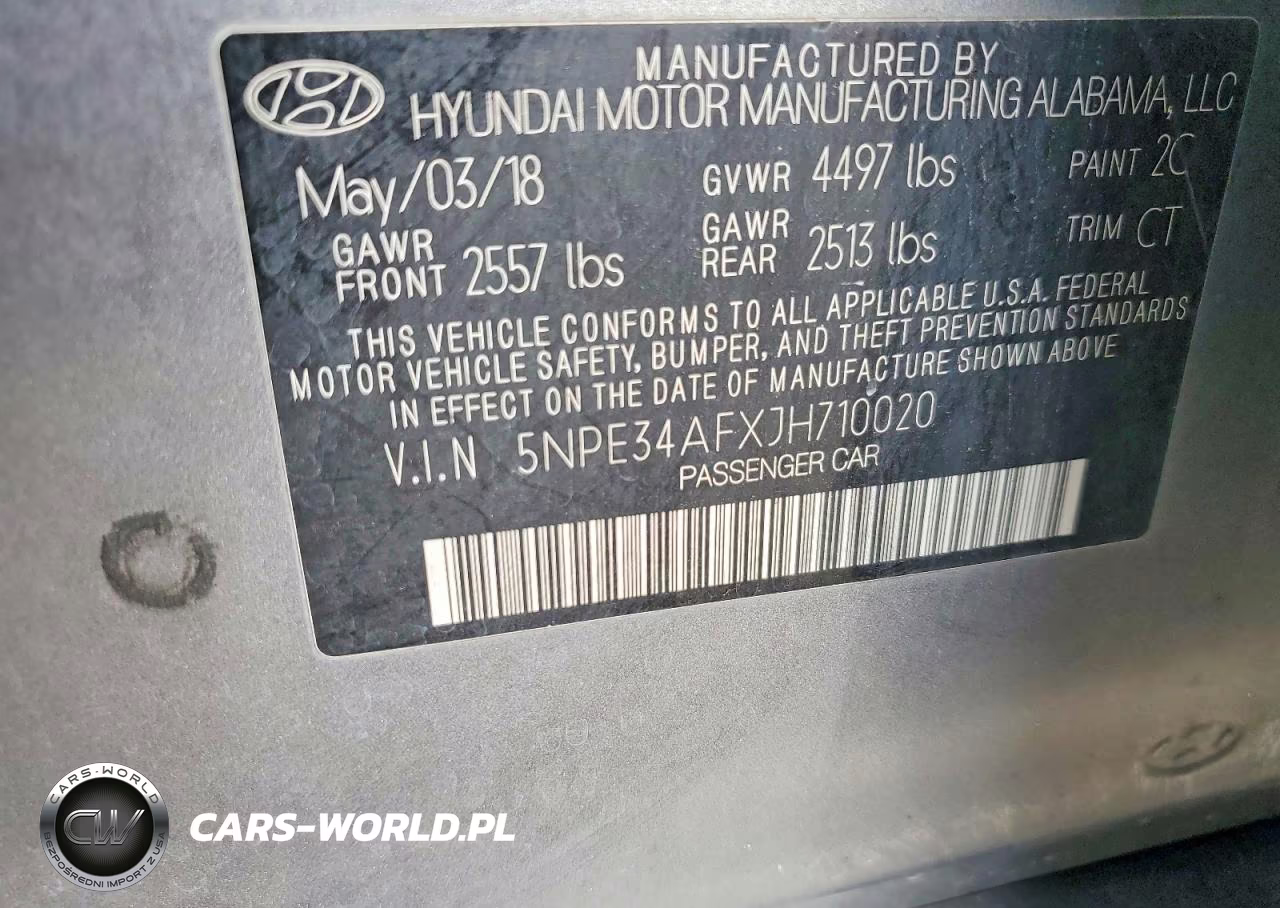 2018 Hyundai Sonata Sport+ VIN:5NPE34AFXJH710020 - 12