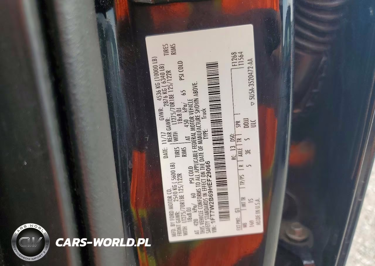 2017 Ford F250 Super Duty VIN:1FT7W2B69HEF29066 - 12