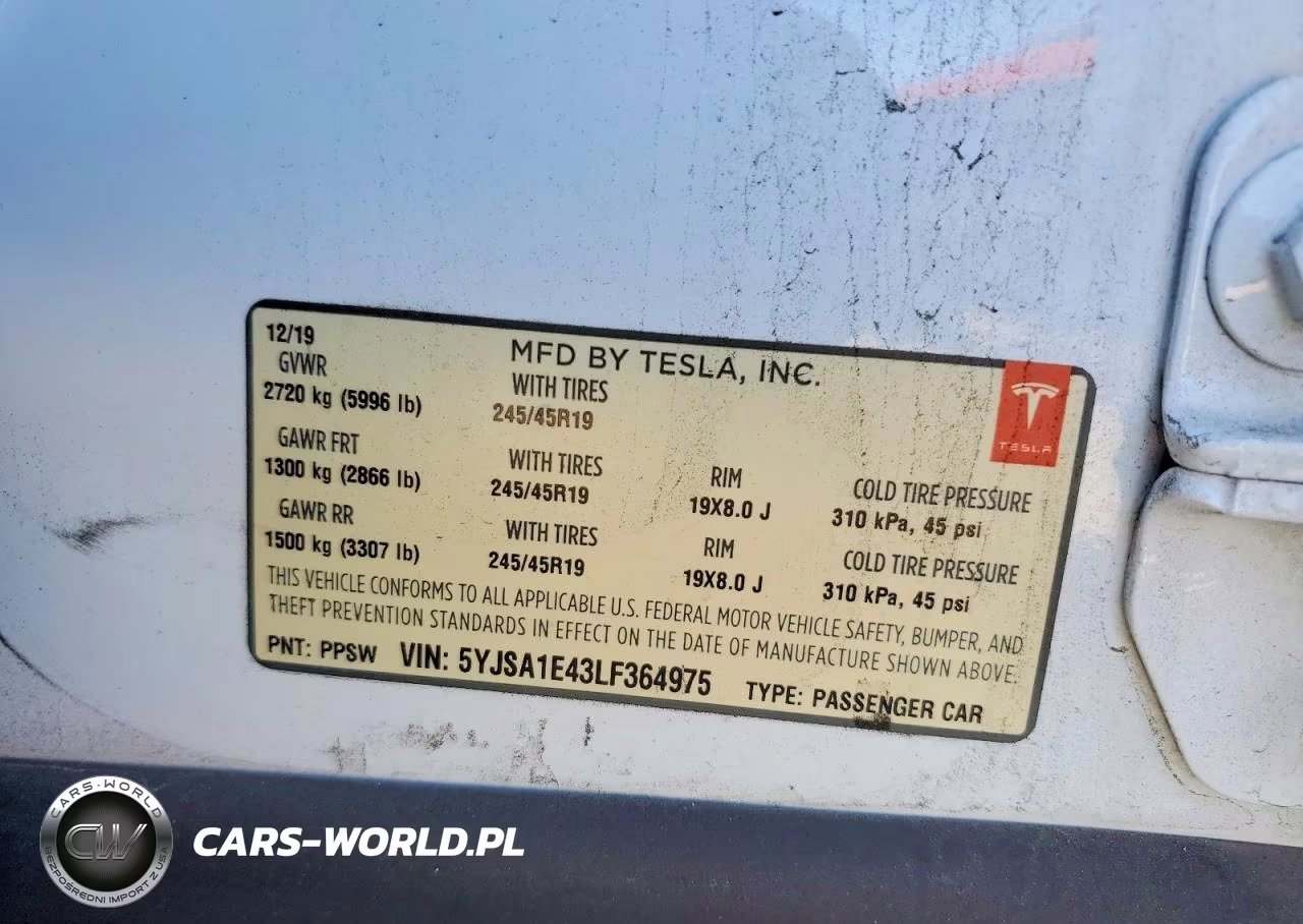 2020 Tesla Model S VIN:5YJSA1E43LF364975 - 13