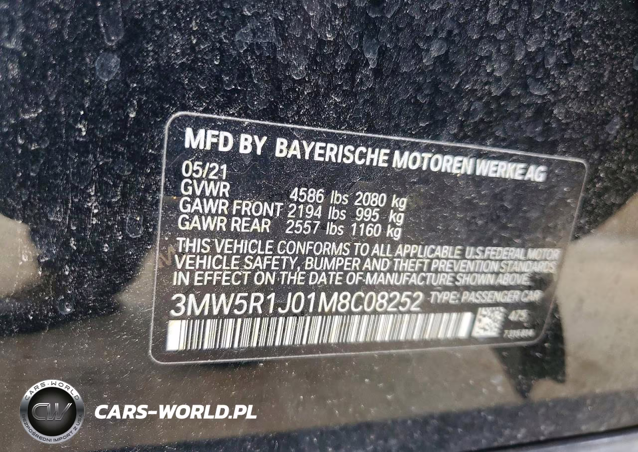 2021 BMW 330I VIN:3MW5R1J01M8C08252 - 12