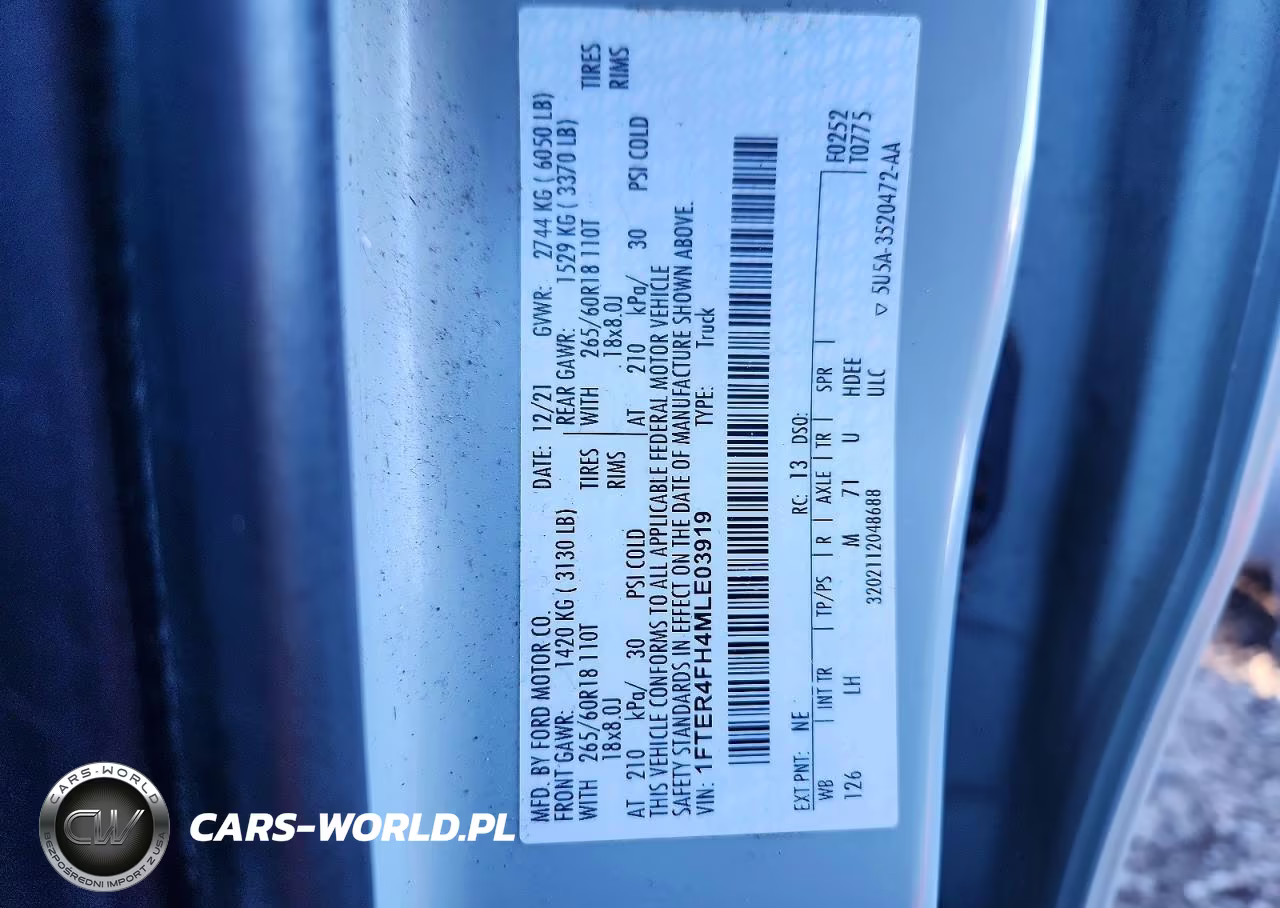 2021 Ford Ranger Xl VIN:1FTER4FH4MLE03919 - 13