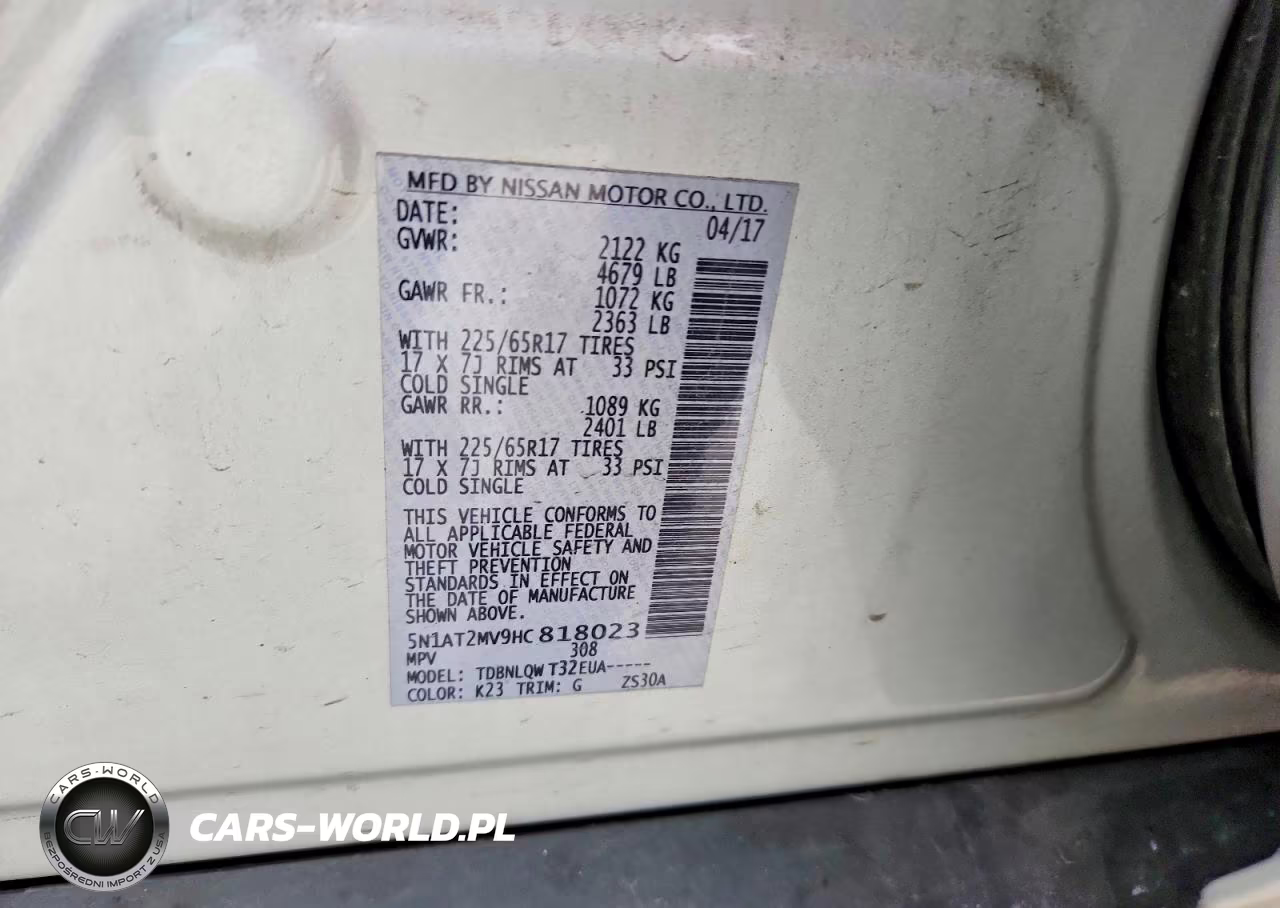 2017 Nissan Rogue Sv VIN:5N1AT2MV9HC818023 - 13