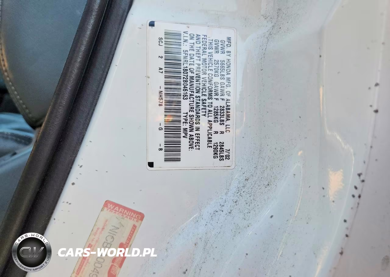 2002 Honda Odyssey Exl VIN:5FNRL18072B046163 - 13