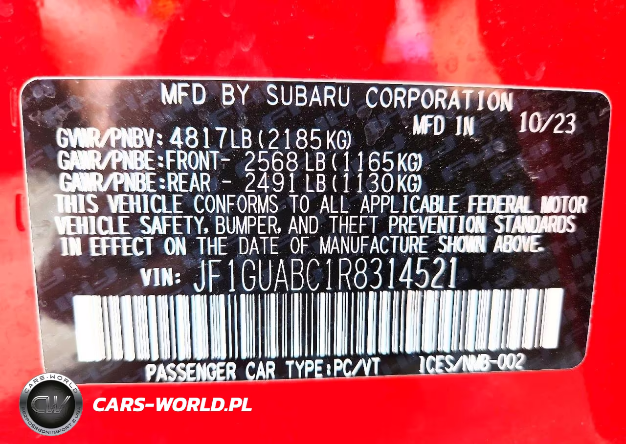 2024 Subaru Impreza VIN:JF1GUABC1R8314521 - 13