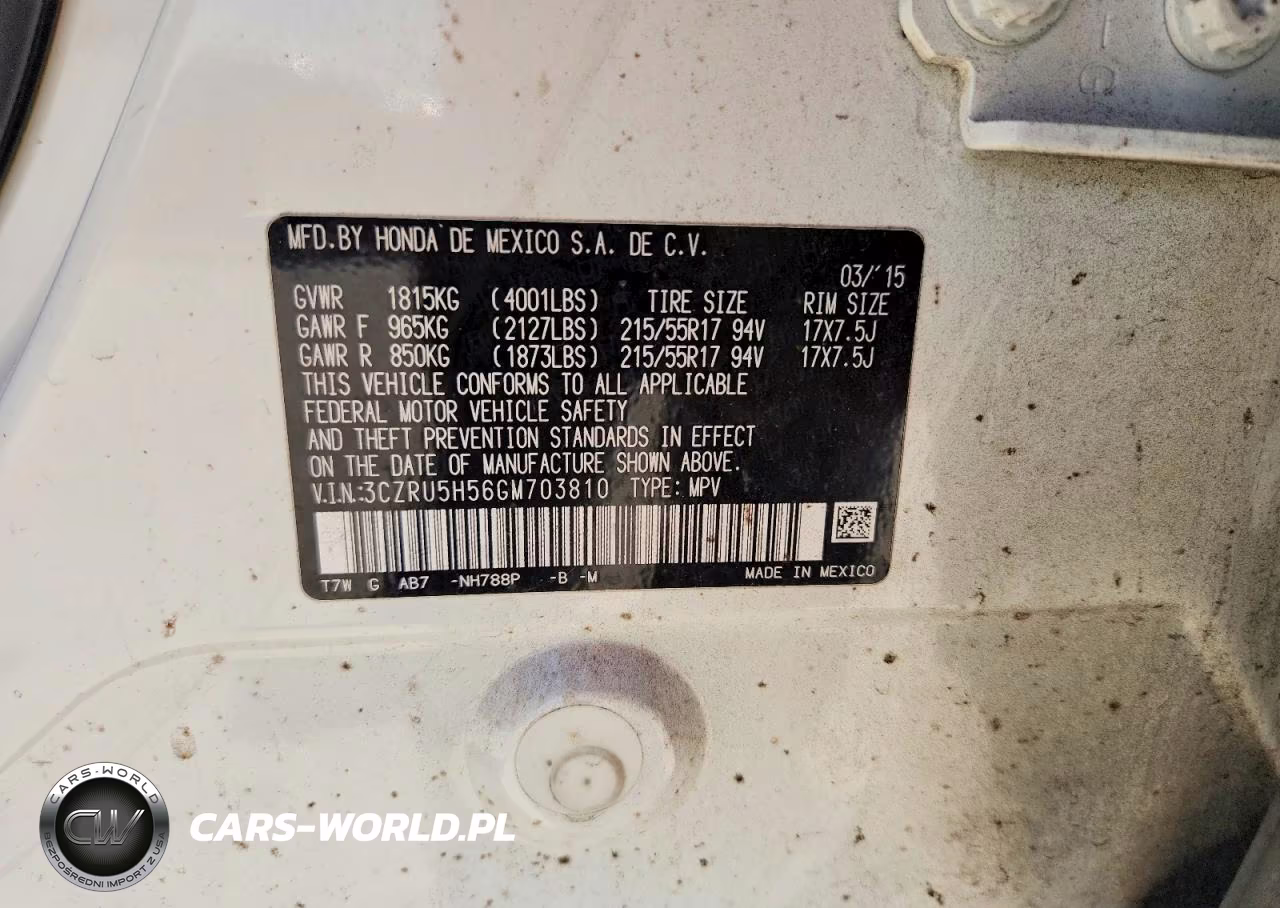 2016 Honda Hr-V Ex VIN:3CZRU5H56GM703810 - 13