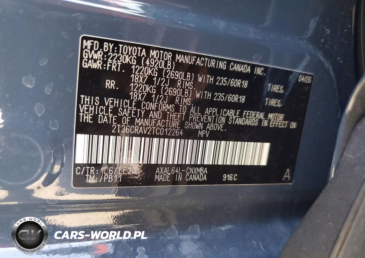 2026 Toyota Rav4 Xle Premium VIN:2T36CRAV2TC012264 - 13
