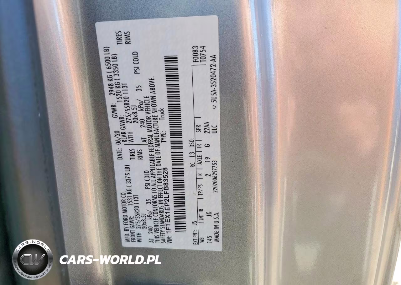 2020 Ford F150 Super Cab VIN:1FTEX1EP2LFB83528 - 12