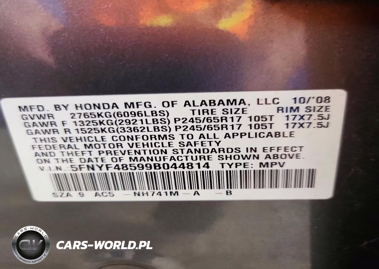2009 Honda Pilot Exl VIN:5FNYF48599B044814 - 13