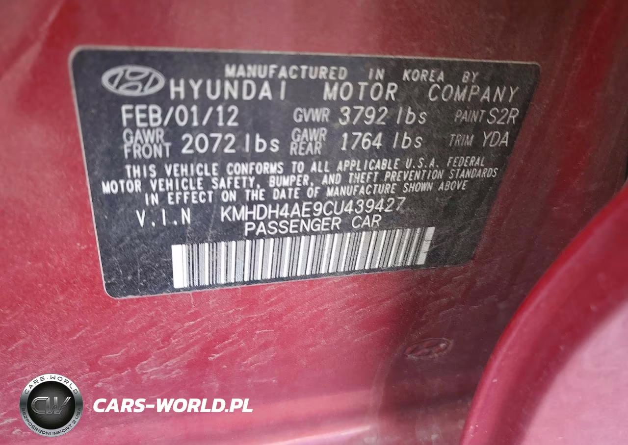 2012 Hyundai Elantra Gls VIN:KMHDH4AE9CU439427 - 12