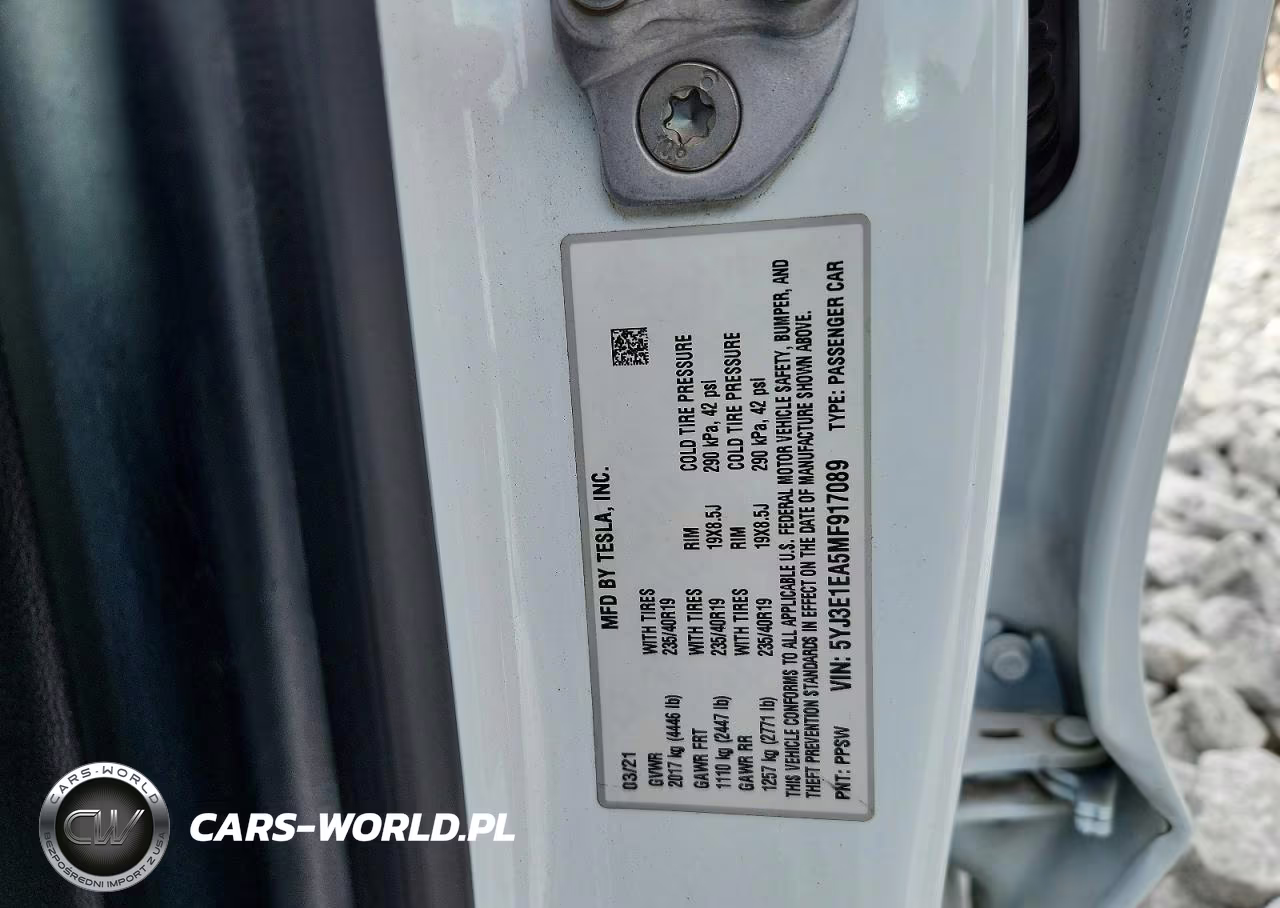 2021 Tesla Model 3 VIN:5YJ3E1EA5MF917089 - 12