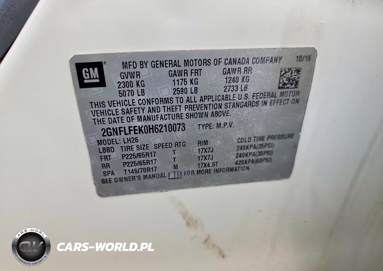 2017 Chevrolet Equinox Lt VIN:2GNFLFEK0H6210073 - 13