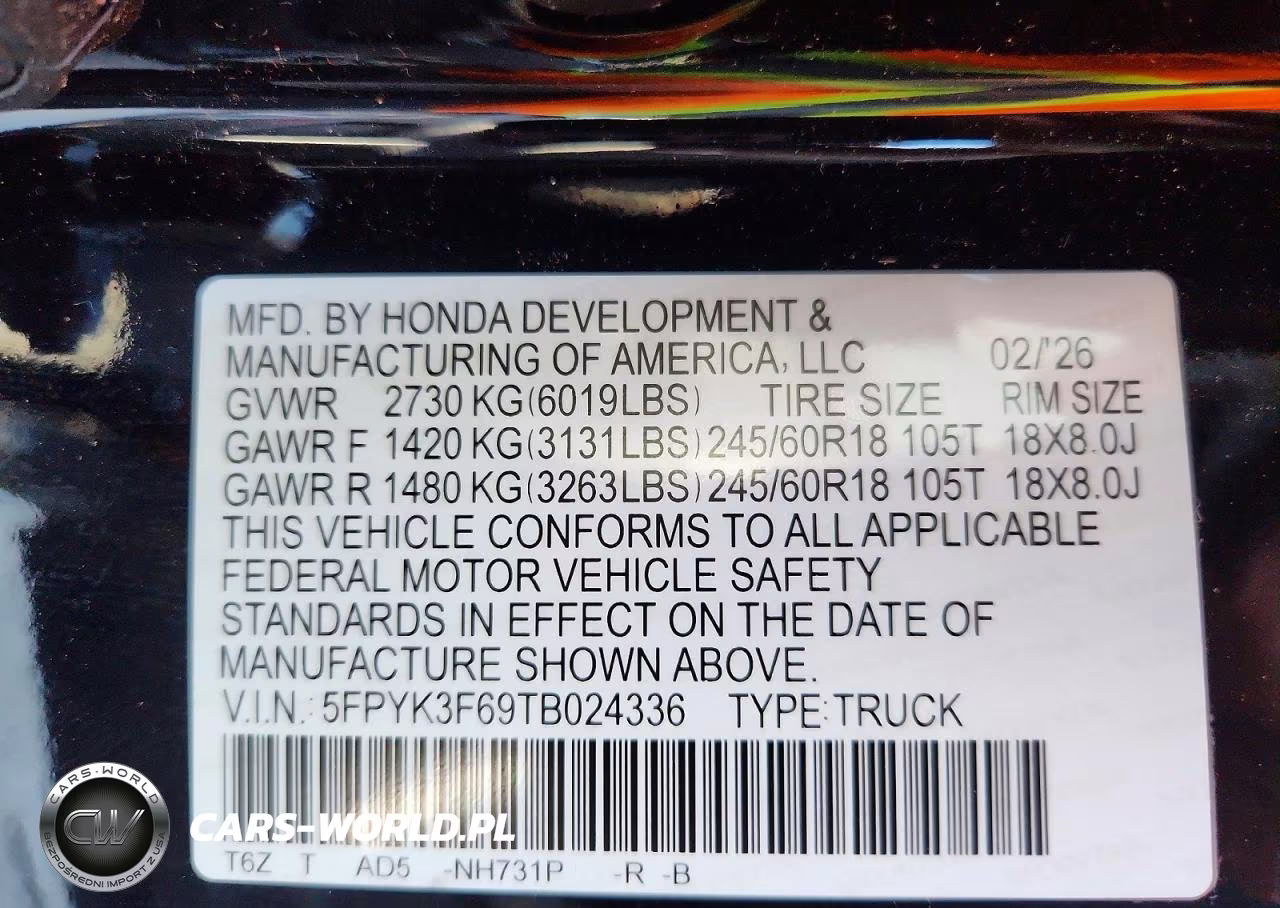 2026 Honda Ridgeline Trail Sport VIN:5FPYK3F69TB024336 - 13