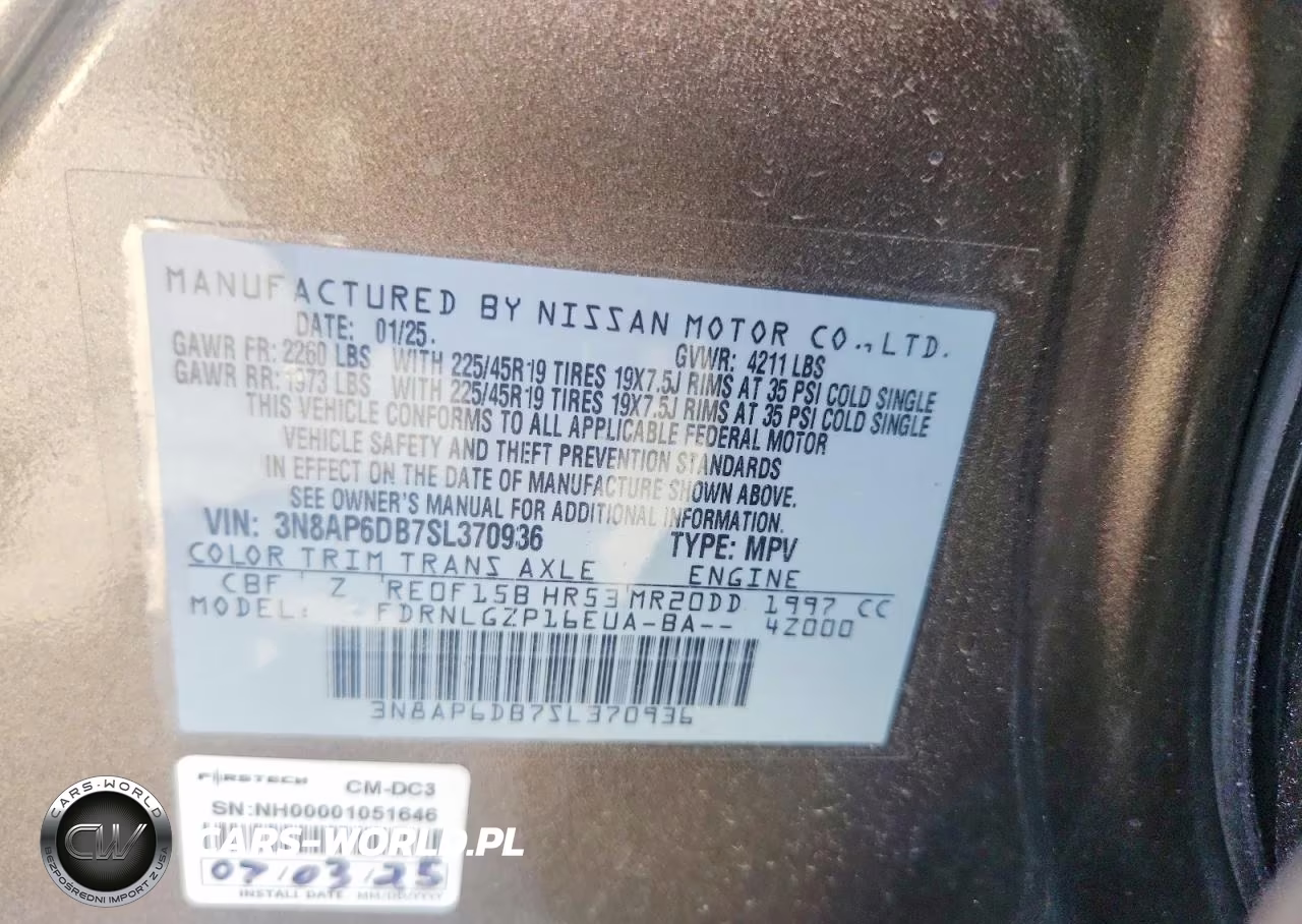 2025 Nissan Kicks Sr VIN:3N8AP6DB7SL370936 - 14