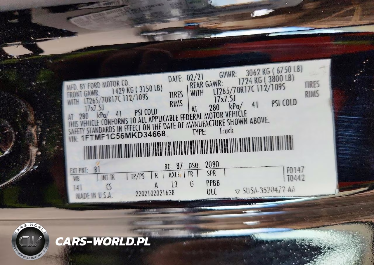 2021 Ford F150 VIN:1FTMF1C56MKD34668 - 12