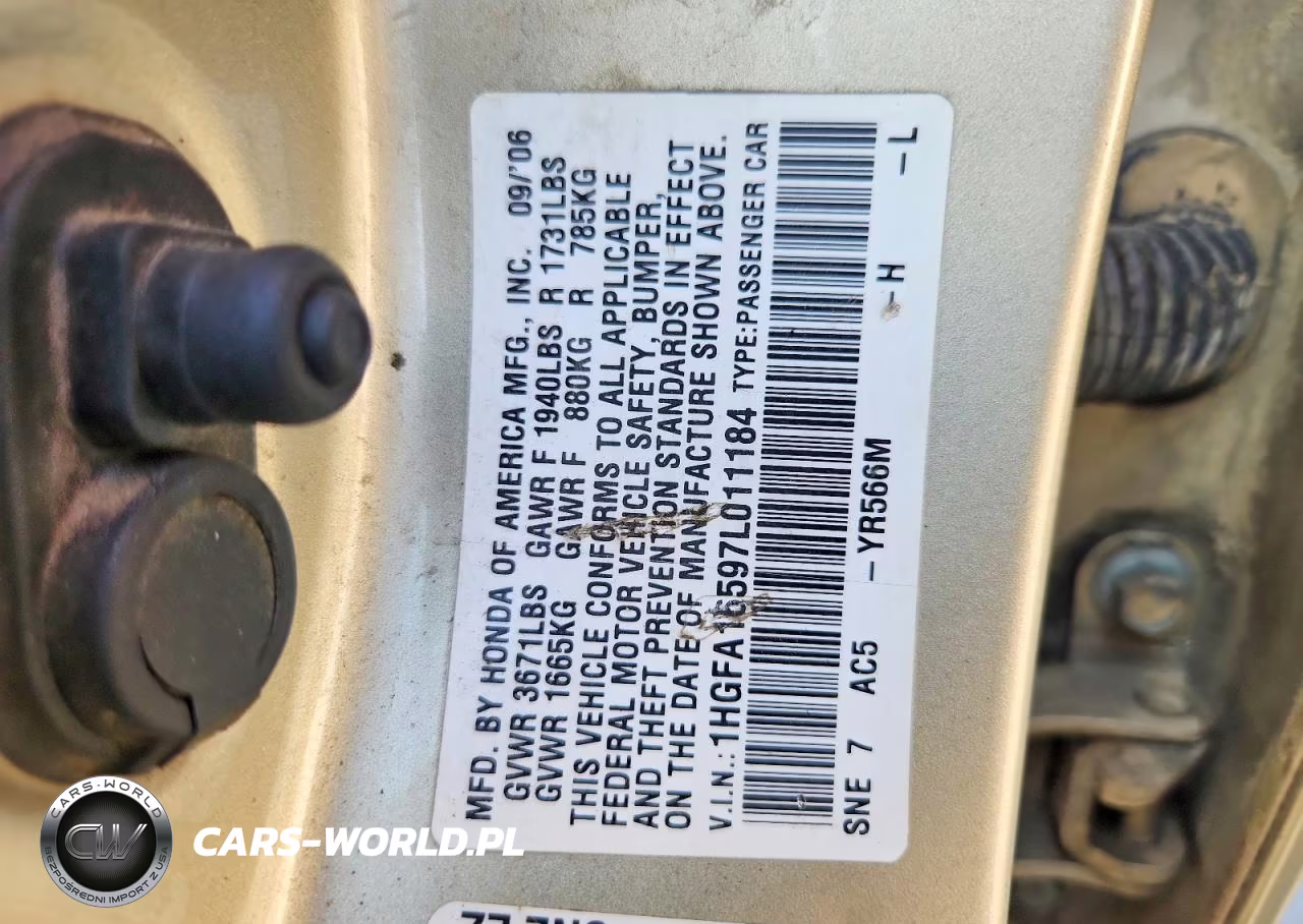 2007 Honda Civic Lx VIN:1HGFA16597L011184 - 12