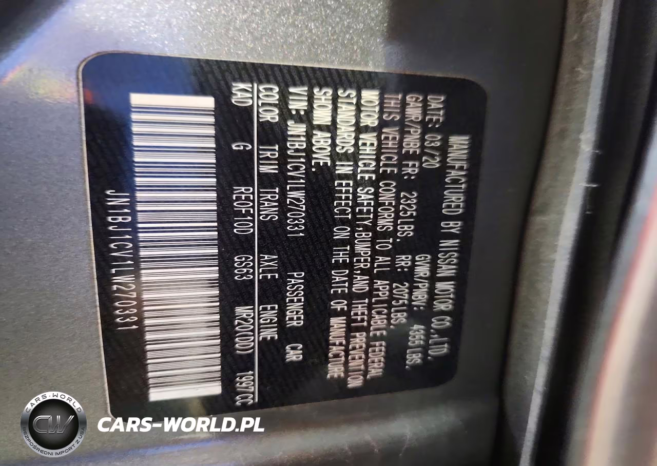 2020 Nissan Rogue Sport S VIN:JN1BJ1CV1LW270331 - 13