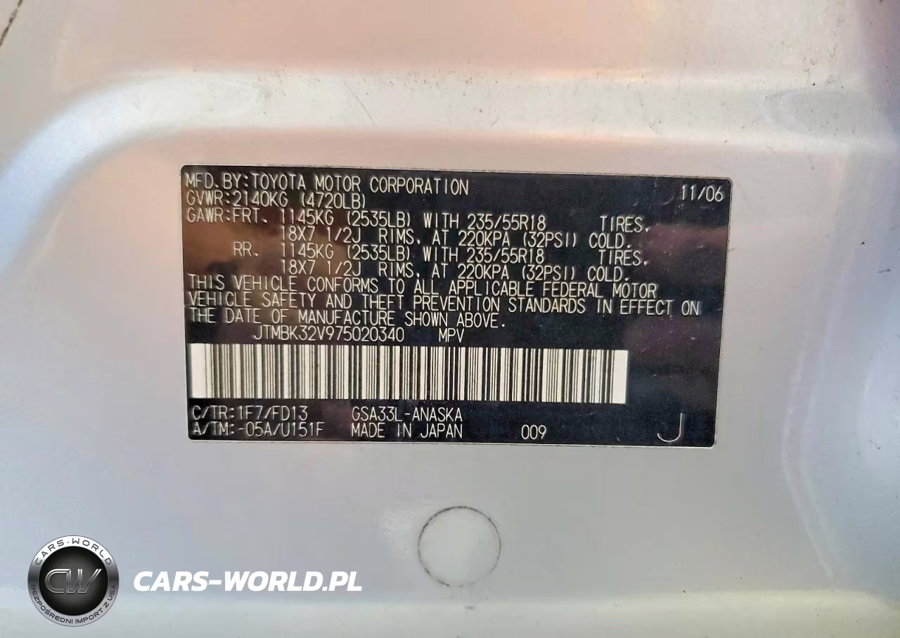 2007 Toyota Rav4 Sport VIN:JTMBK32V975020340 - 13