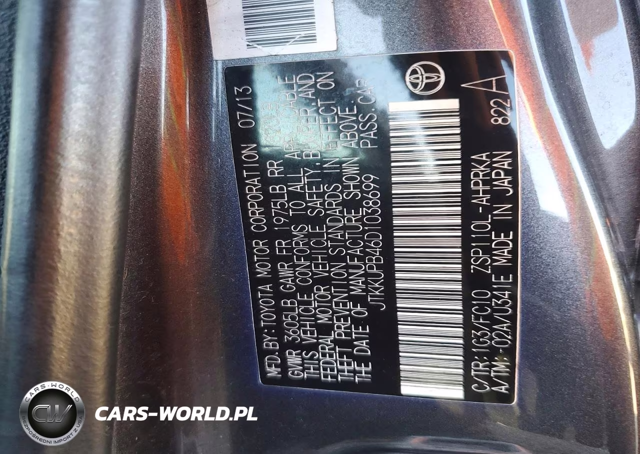 2013 Scion Xd Base VIN:JTKKUPB46D1038699 - 13
