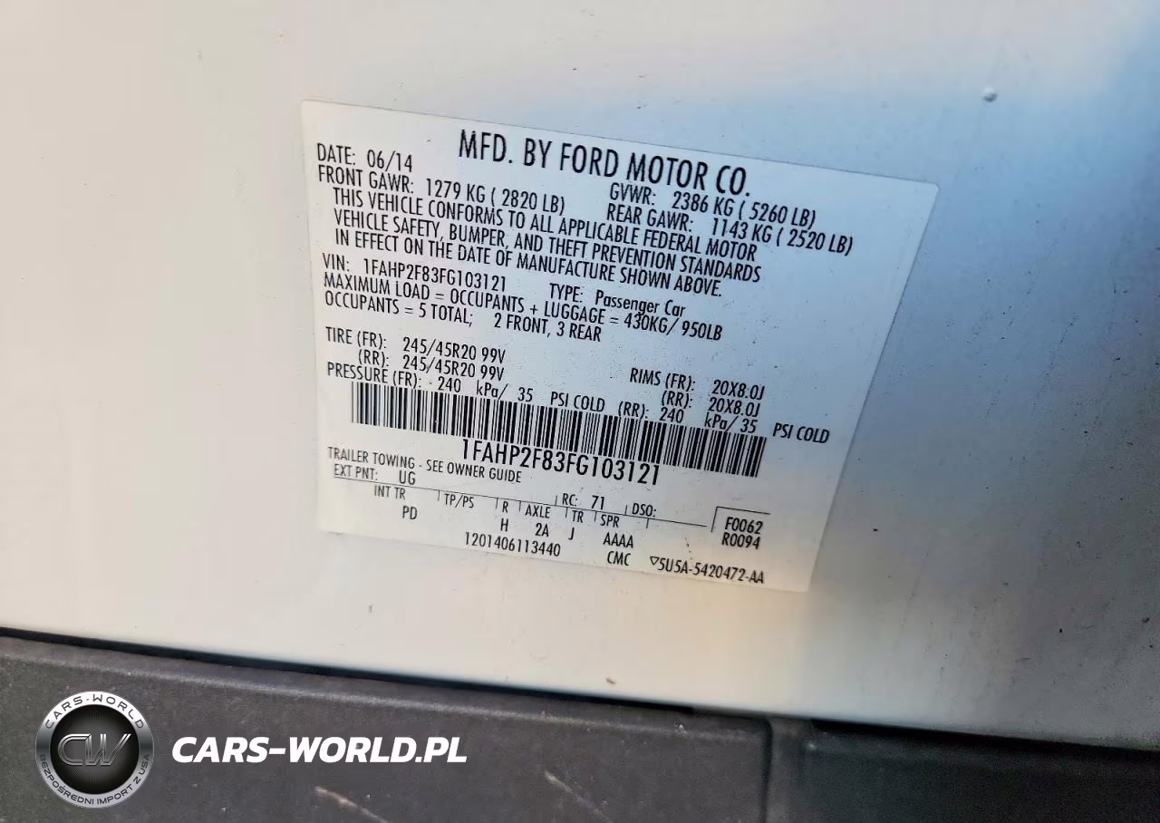2015 Ford Taurus Limited VIN:1FAHP2F83FG103121 - 12