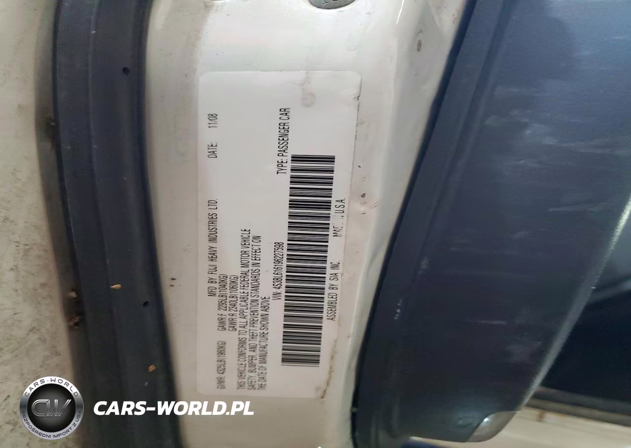 2009 Subaru Legacy 2.5I VIN:4S3BL616196227598 - 12