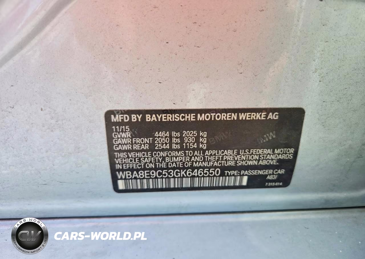 2016 BMW 328 I Sulev VIN:WBA8E9C53GK646550 - 12