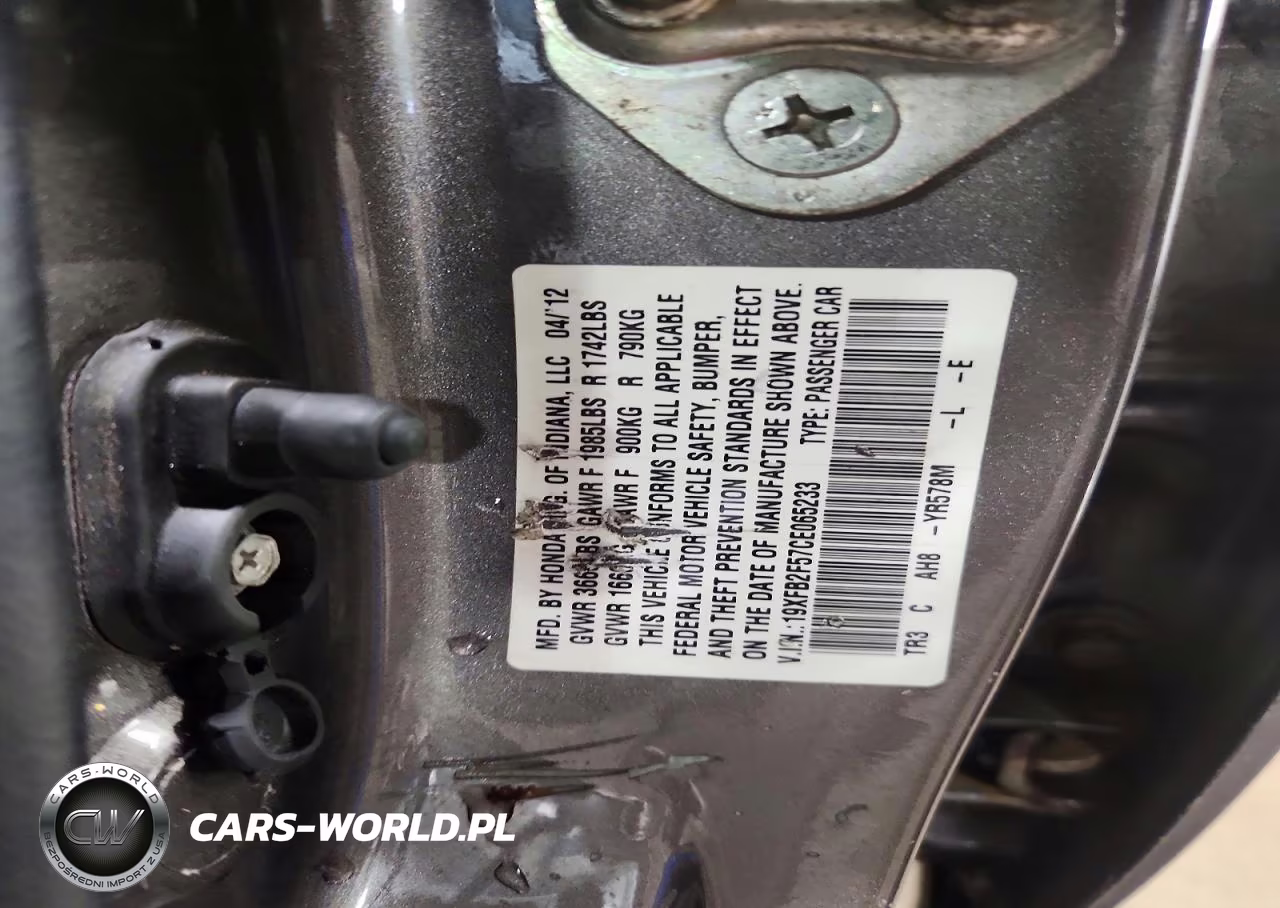 2012 Honda Civic Lx VIN:19XFB2F57CE065233 - 13